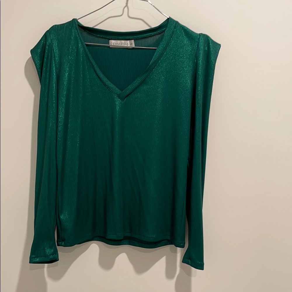 Emerald Green V-Neck Top